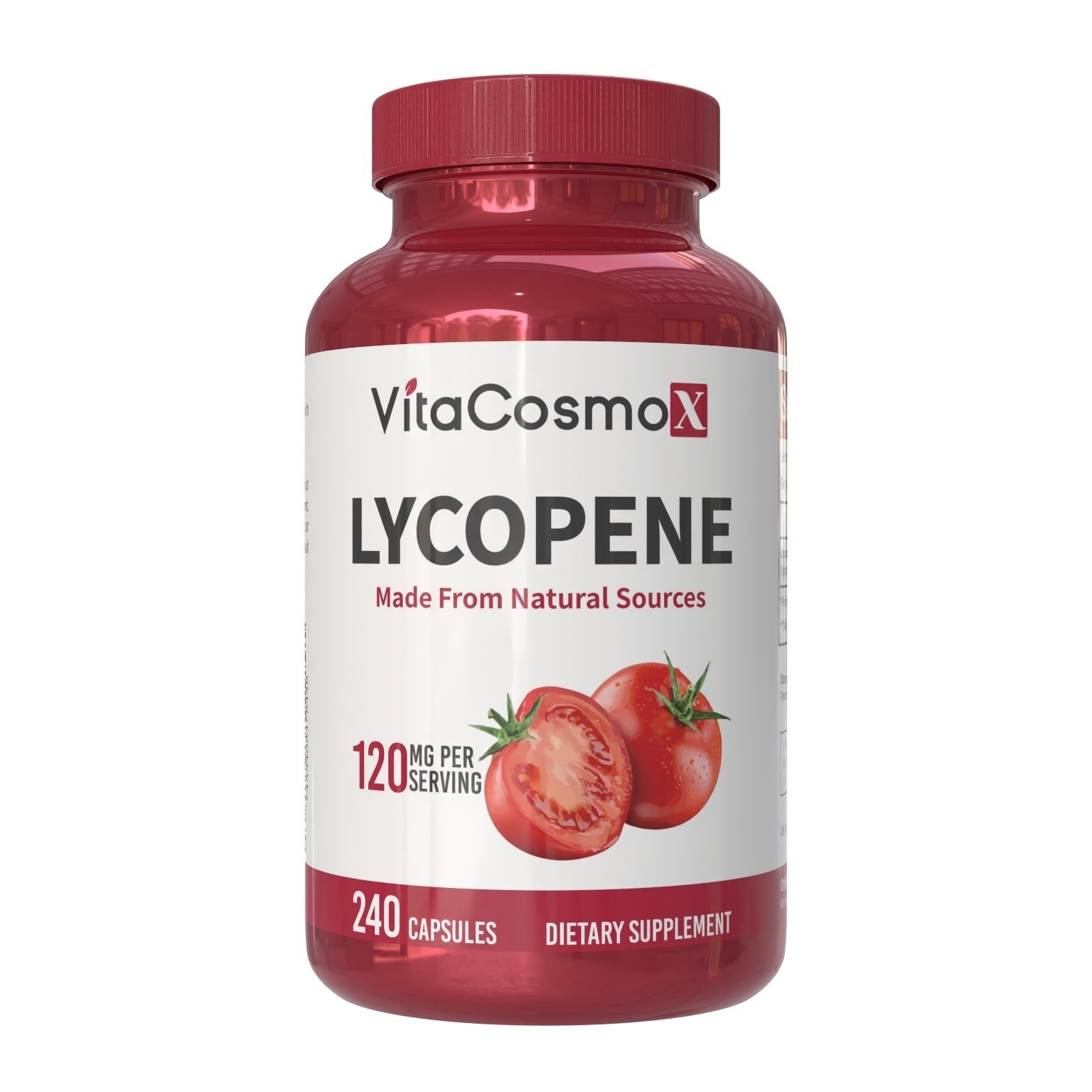 VitaCosmoX Lycopene 120mg Antioxidant & Prostate Health Support 240 Capsules