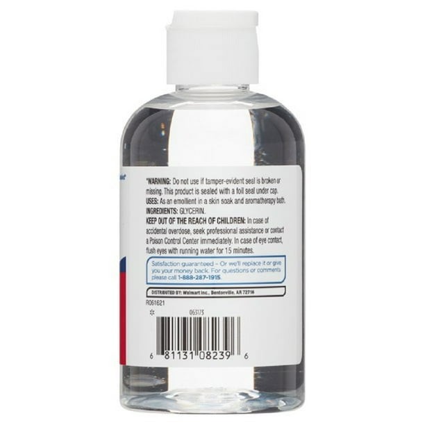 Equate, Pure Vegetable Based Liquid Glycerin Oil USP, Unscented, 6 fl oz