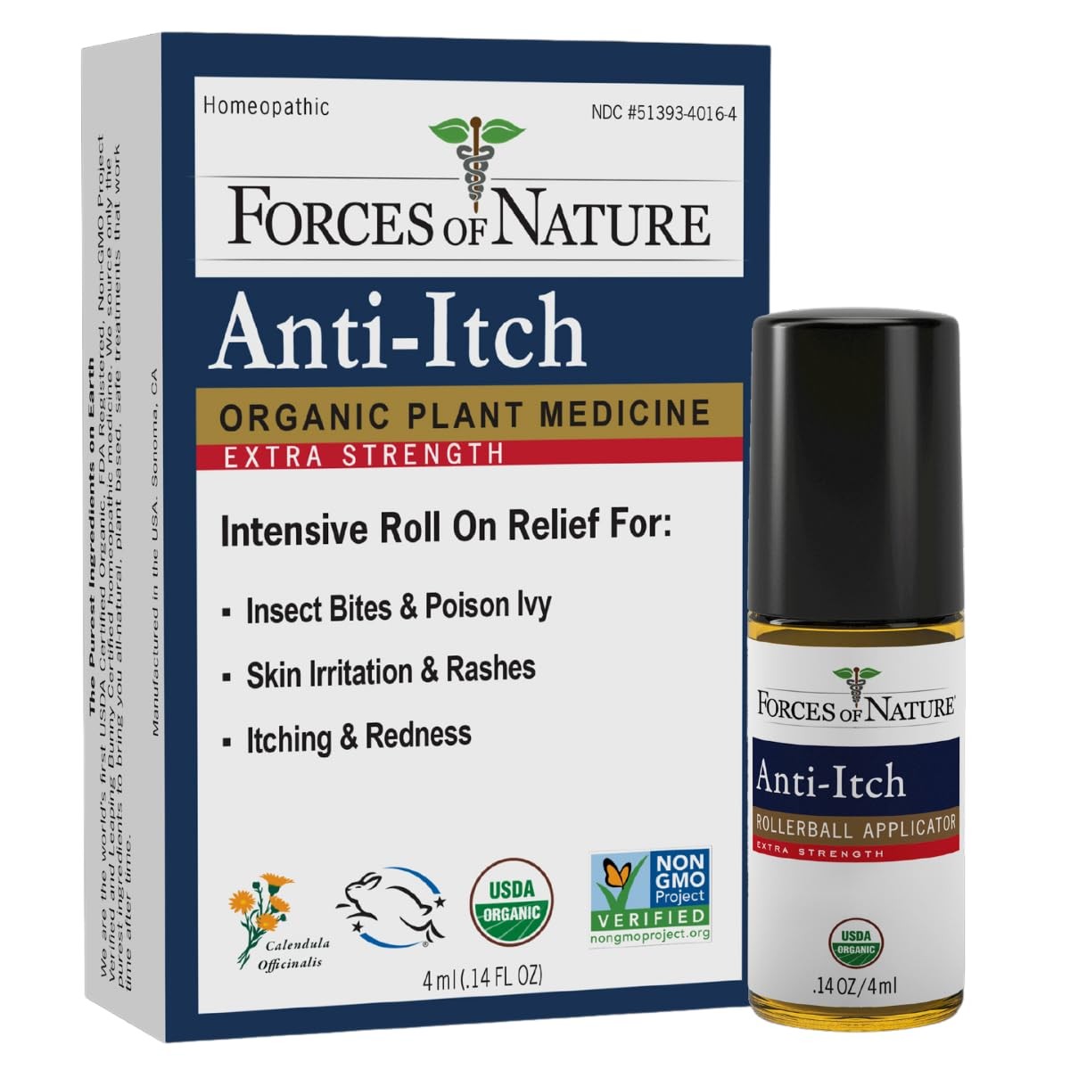 FORCES OF NATURE Organic Anti-Itch Extra 0.14 Fl Oz (Pack of 1), No Color
