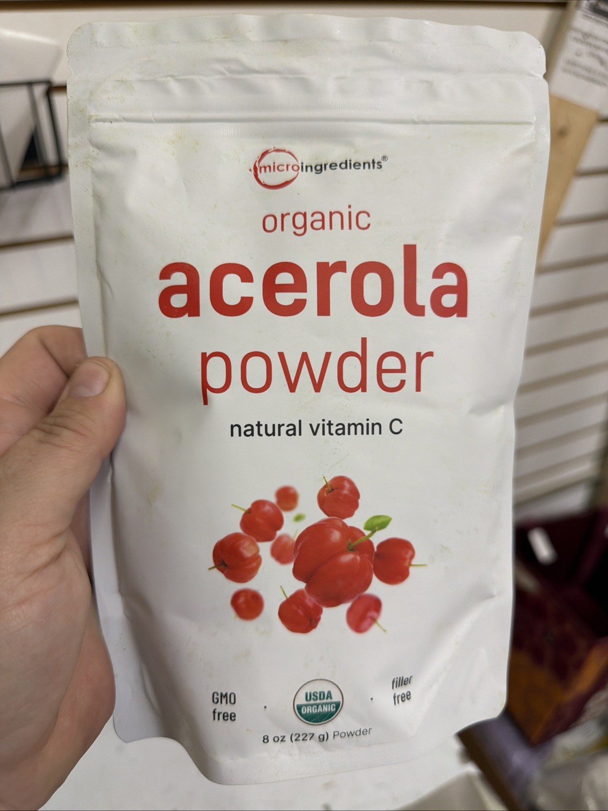 Pure Acerola Cherry Powder Organic, Natural and Organic Vitamin C Powder (Immune