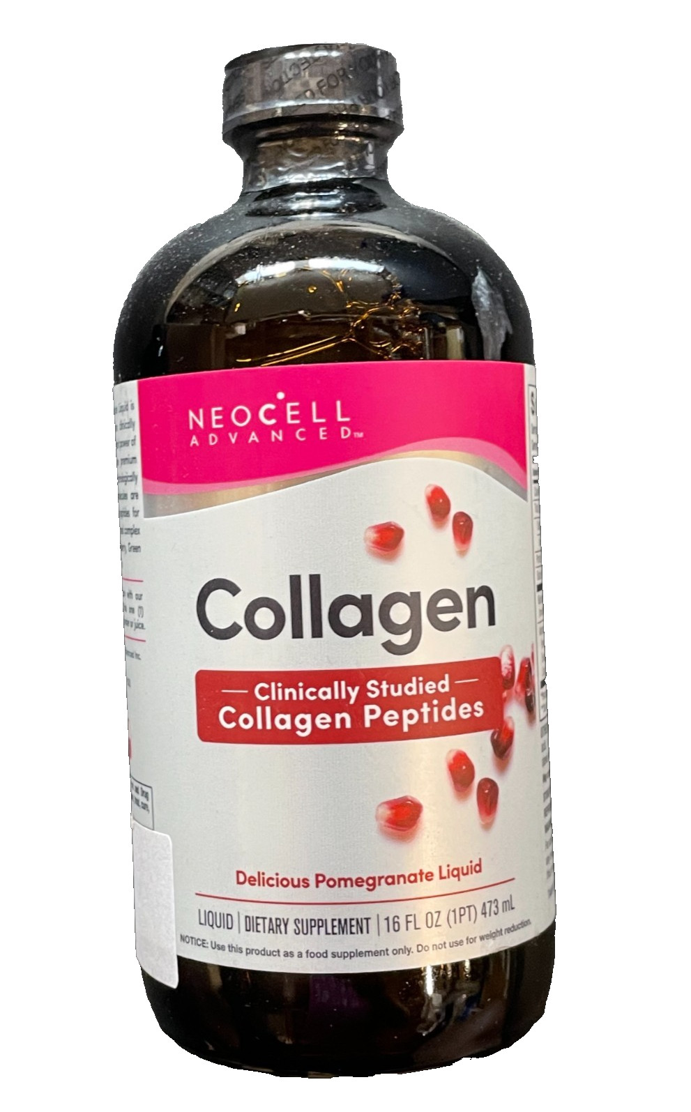 2 Bottles NeoCell 16oz Collagen Pomegranate Liquid Collagen Types 1 & 3 EXP 3/27