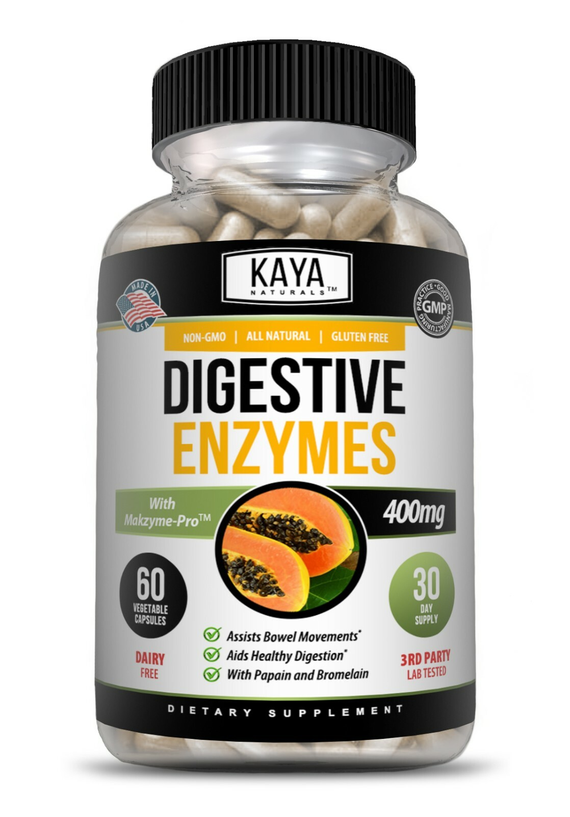 Digestive Enzymes w/ Prebiotic & Probiotics, Gas, Constipation & Bloating Relief