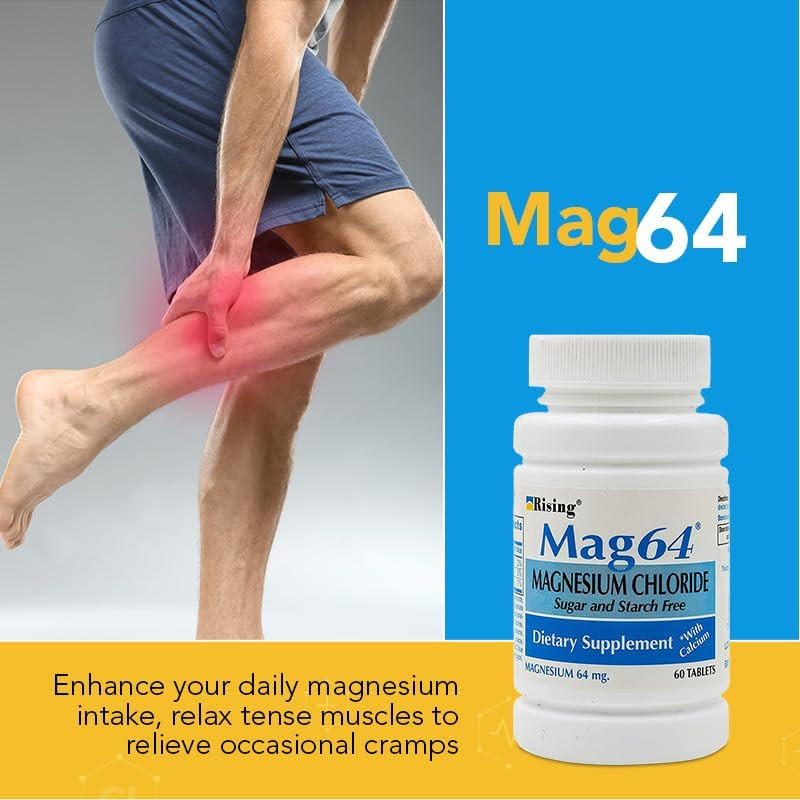 Health Mag64 Magnesium Chloride Tablets with Calcium | Daily Magnesium Support f