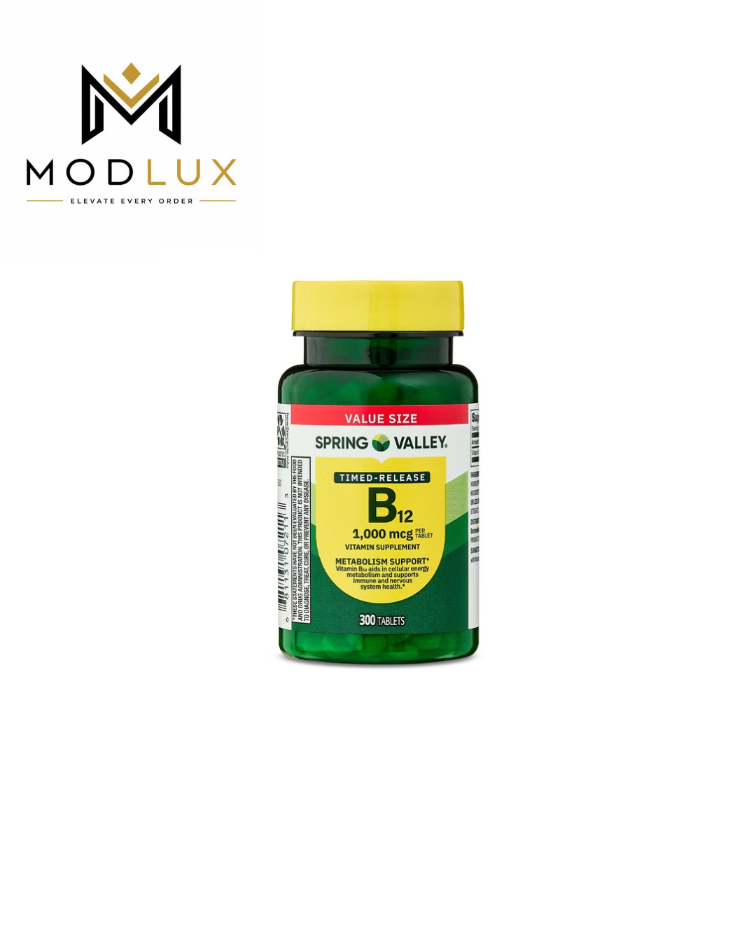 Spring Valley Vitamin B12 Timed-Release Tablets 1000 mcg, 300 Count