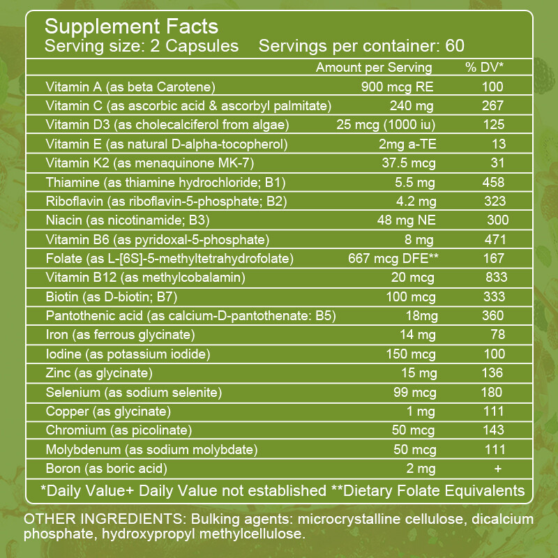 Multivitamin Highest Potency Daily Vitamins&Minerals Supplement 120 Capsules