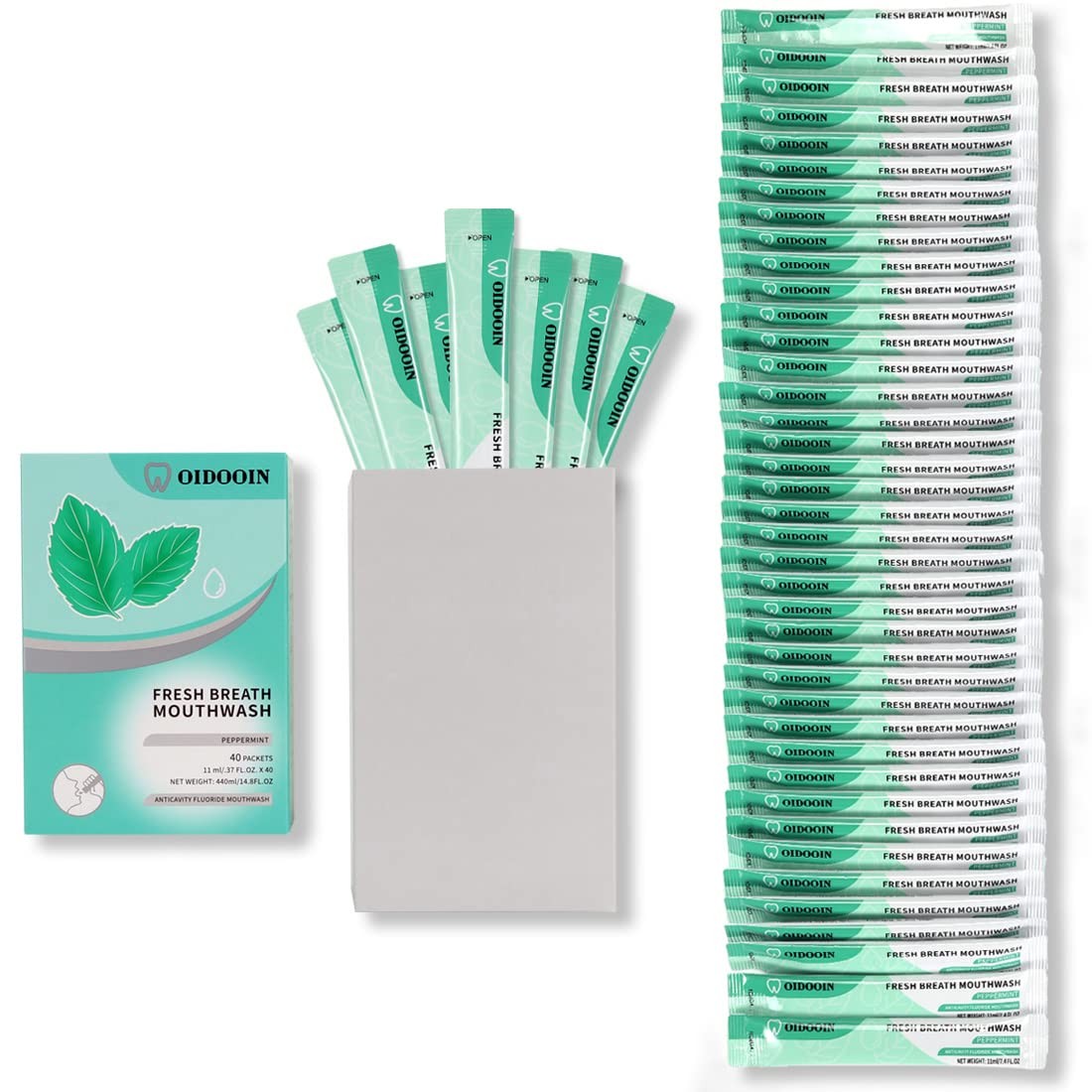 Travel Size Mouthwash Individual Mini for 0.01 Fl Oz (Pack of 40)