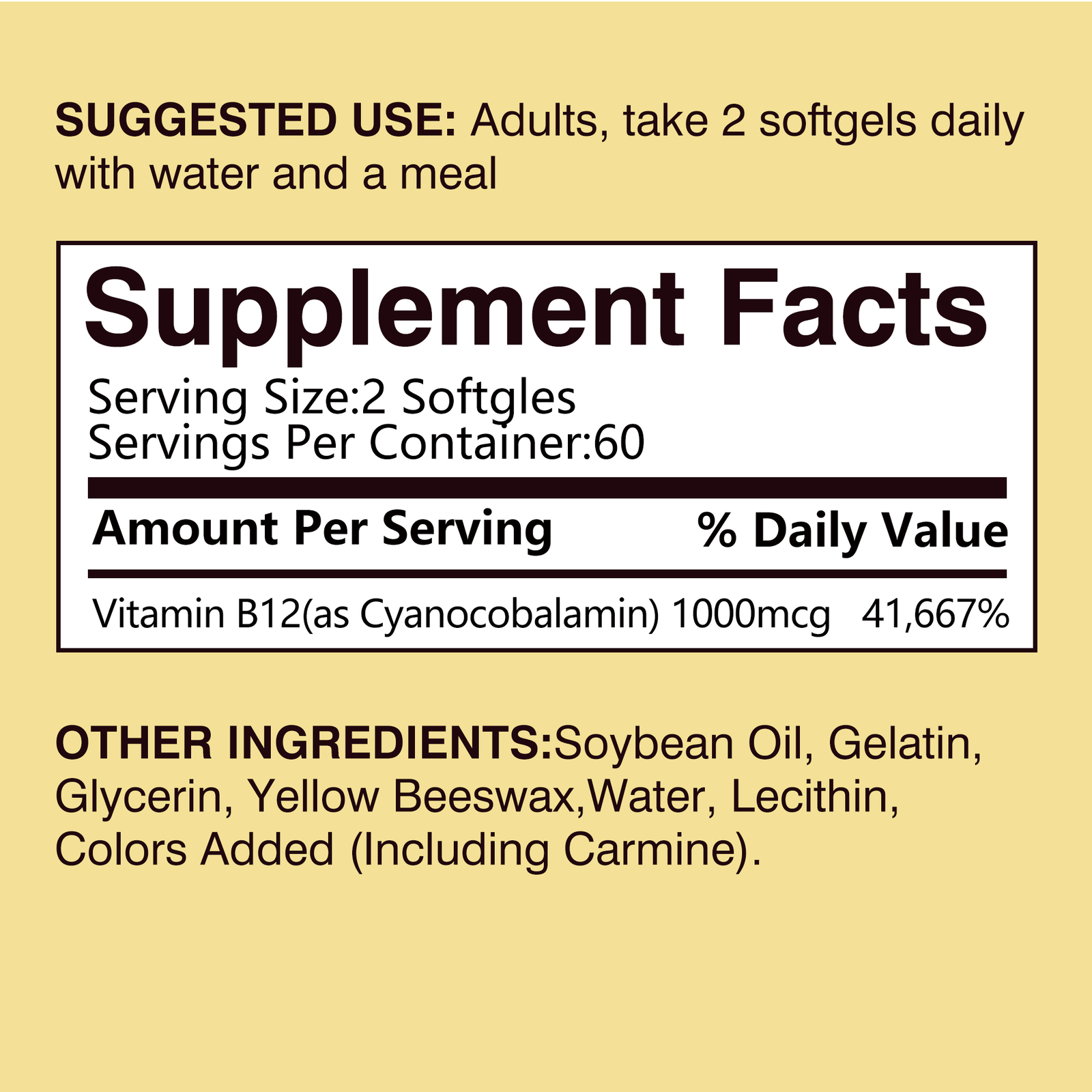 Vitamin B12 Capsules 1000mcg – Boosts Energy Nervous System, Energy Metabolism