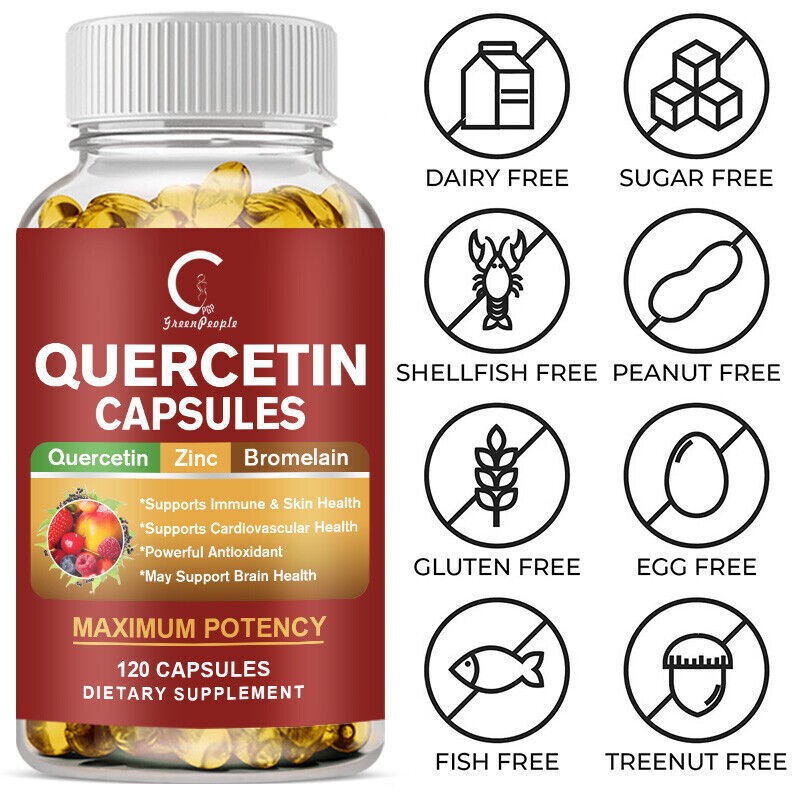Quercetin 1000mg With Bromelain – Natural Immune supplement, 240 Capsules