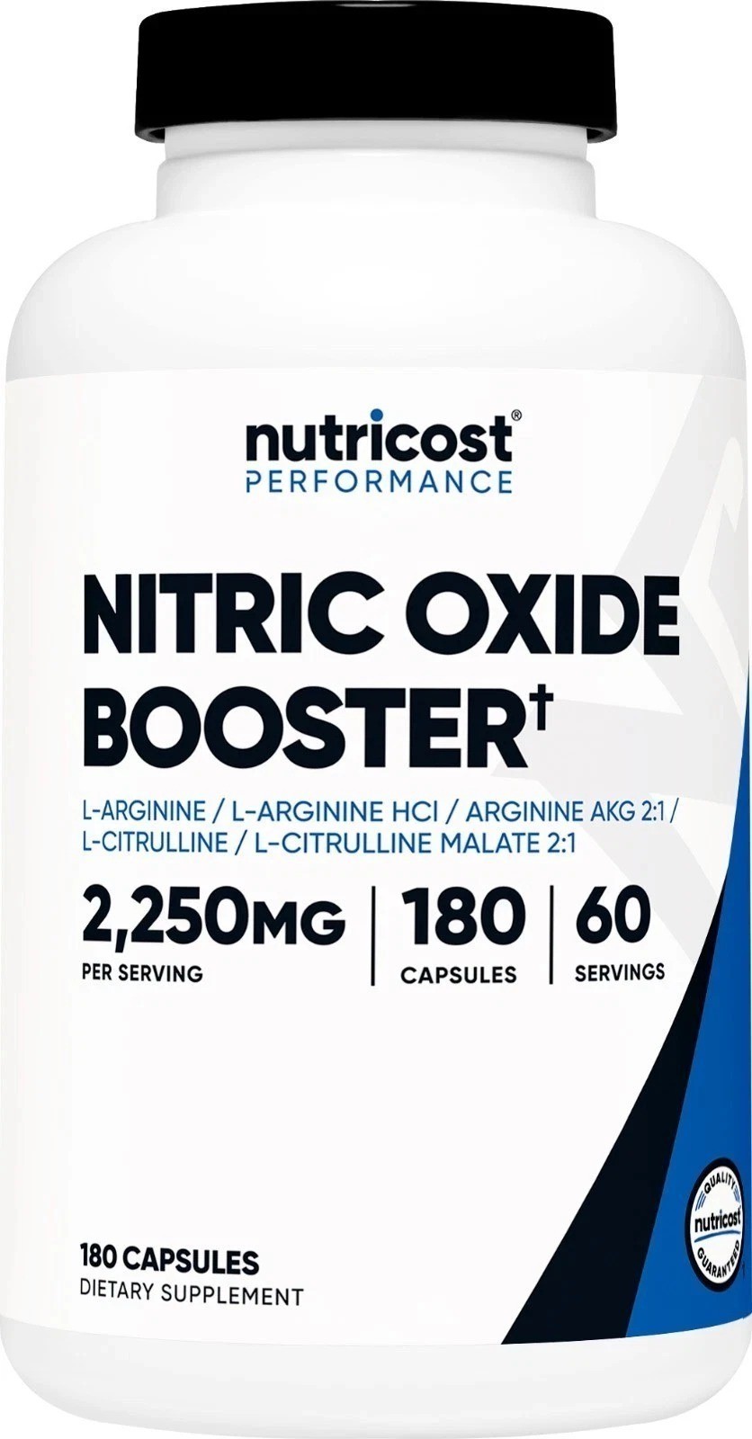 Nutricost Nitric Oxide Booster 750mg, 180 Capsules, 60 Servings USA NEW**