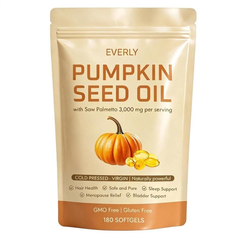 3 Pack Pumpkin Seed Oil 3000mg 180 Softgels Cold Pressed Virgin Saw Palmetto –