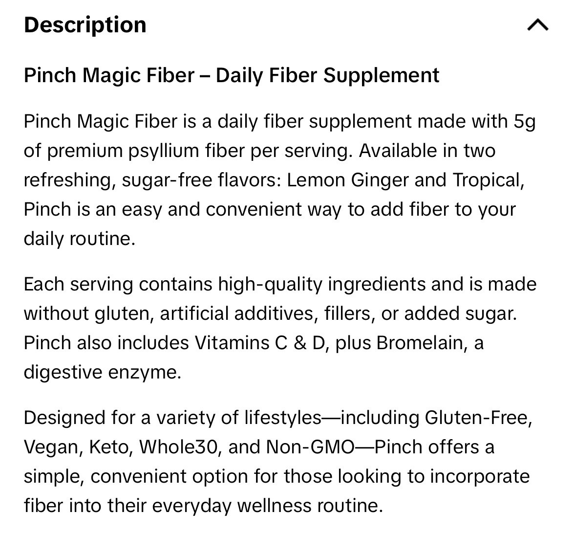 Pinch Magic Fiber Powder Sugar free & Ultra Pure Psyllium Husk Support Tropical