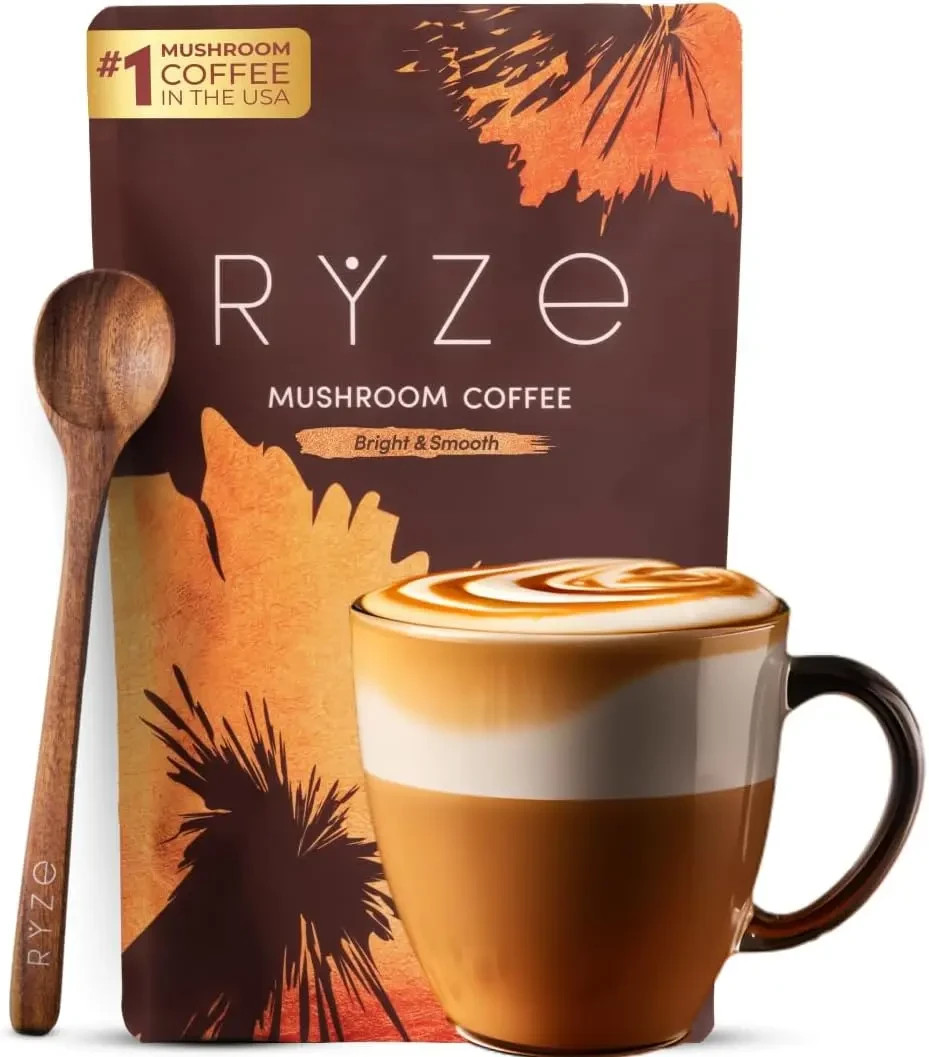 RYZE Mushroom Coffee USDA Organic with 6 Adaptogenic Mushrooms 30 servings New