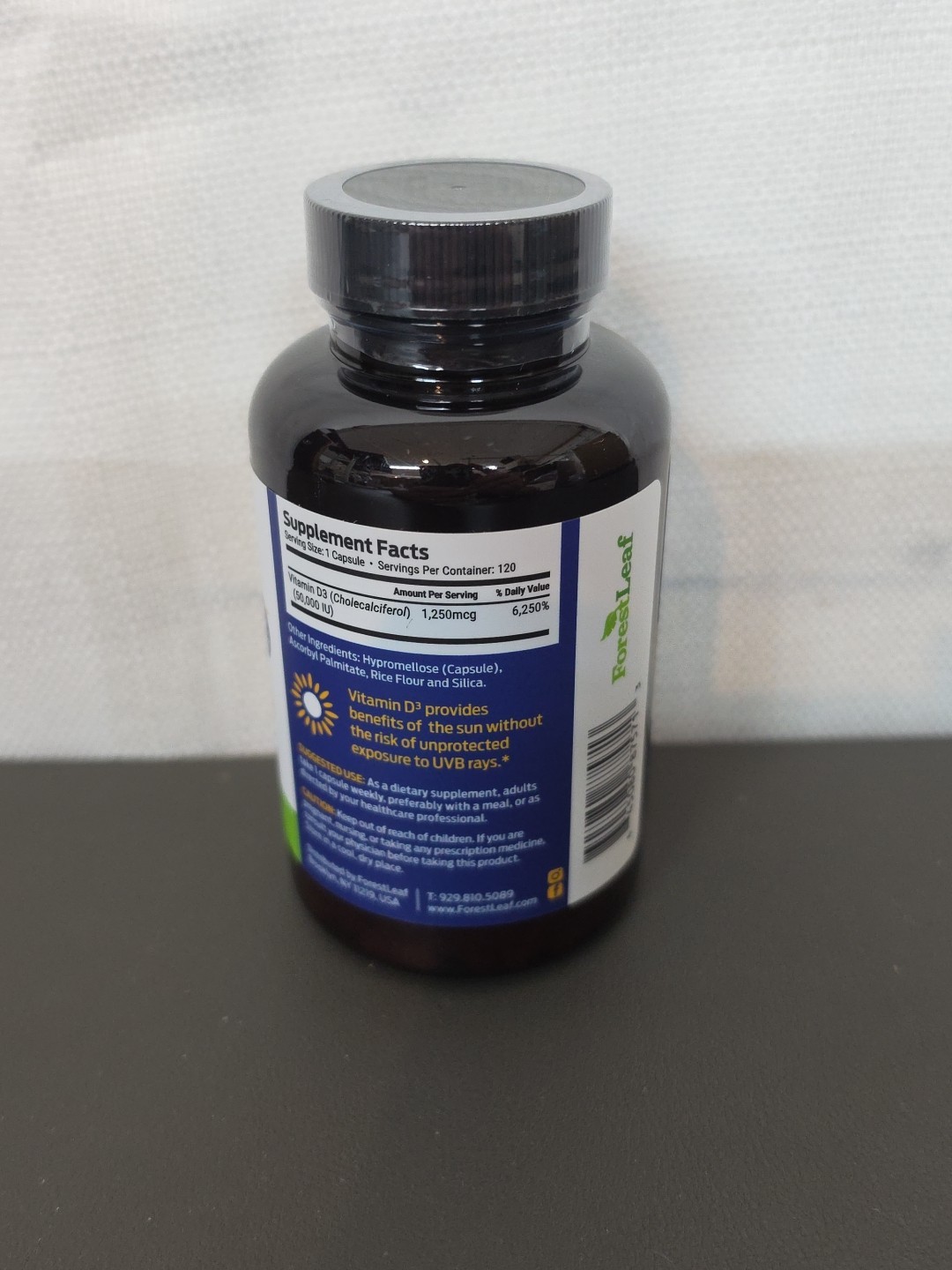 Vitamin D3 50000 IU – Bone Health and Immune Support – Small Easy to Swallow Cap
