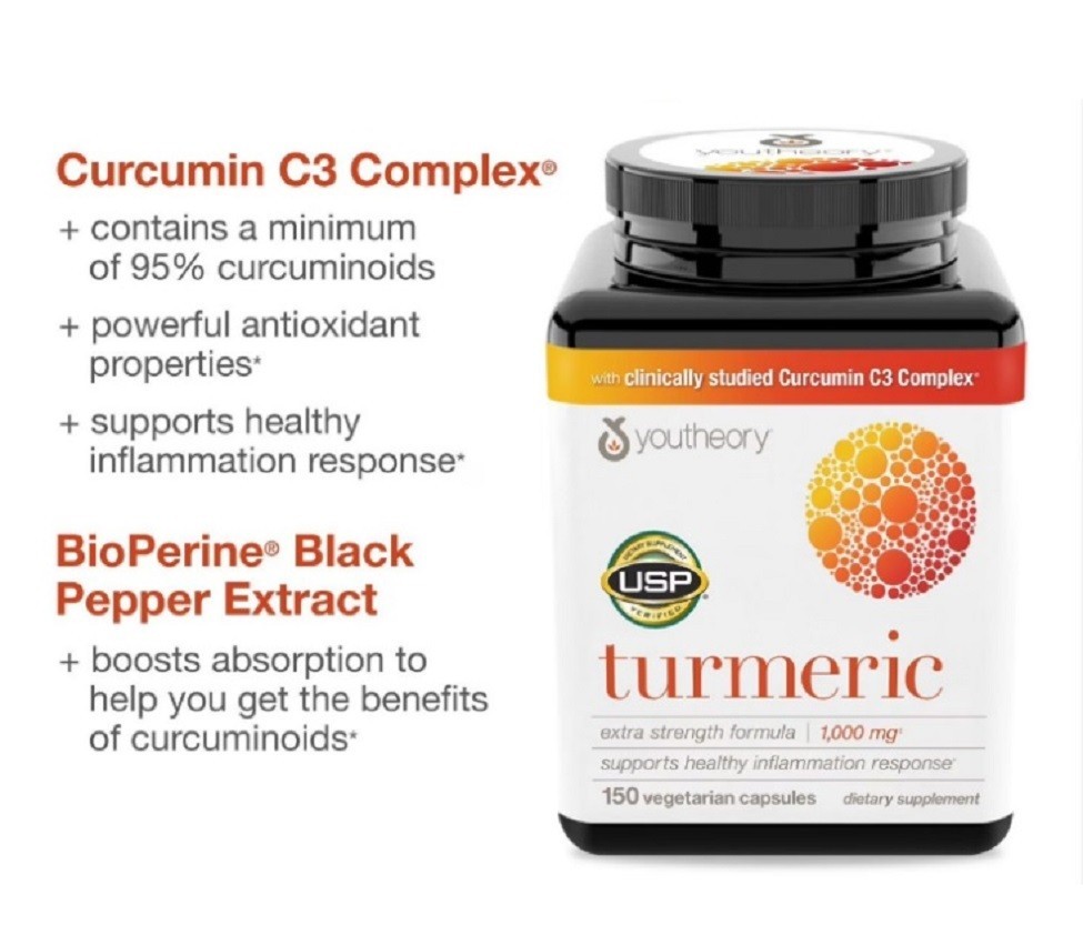 Youtheory Turmeric Extra Strength Capsules (150 Count) exp 01/2028