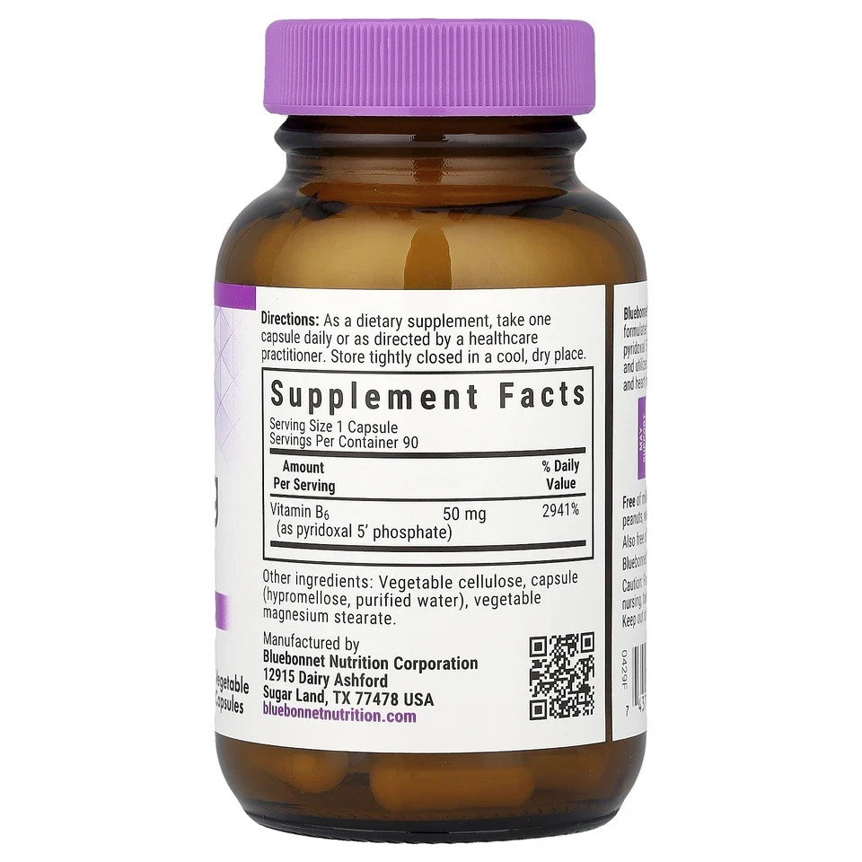 Bluebonnet P5P 50mg, Coenzyme form 90 Capsules, Non-GMO