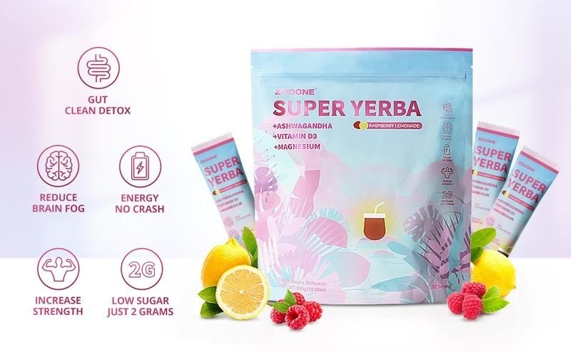 Super Yerba | Yerba Mate Instant Tea Powder | RASPBERRY LEMONADE Flavor