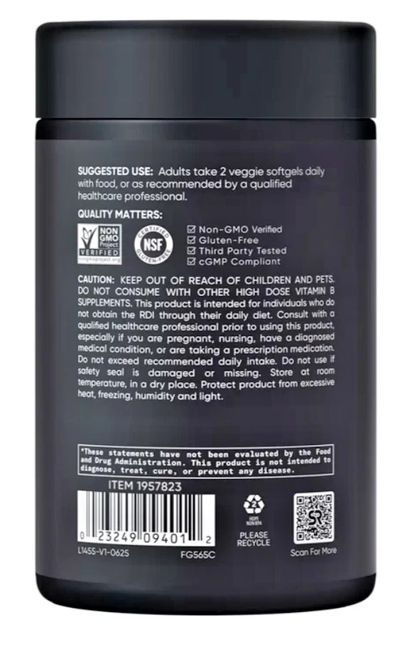 Sports Research Vitamin B Complex, 180 Veggie Soft Gels