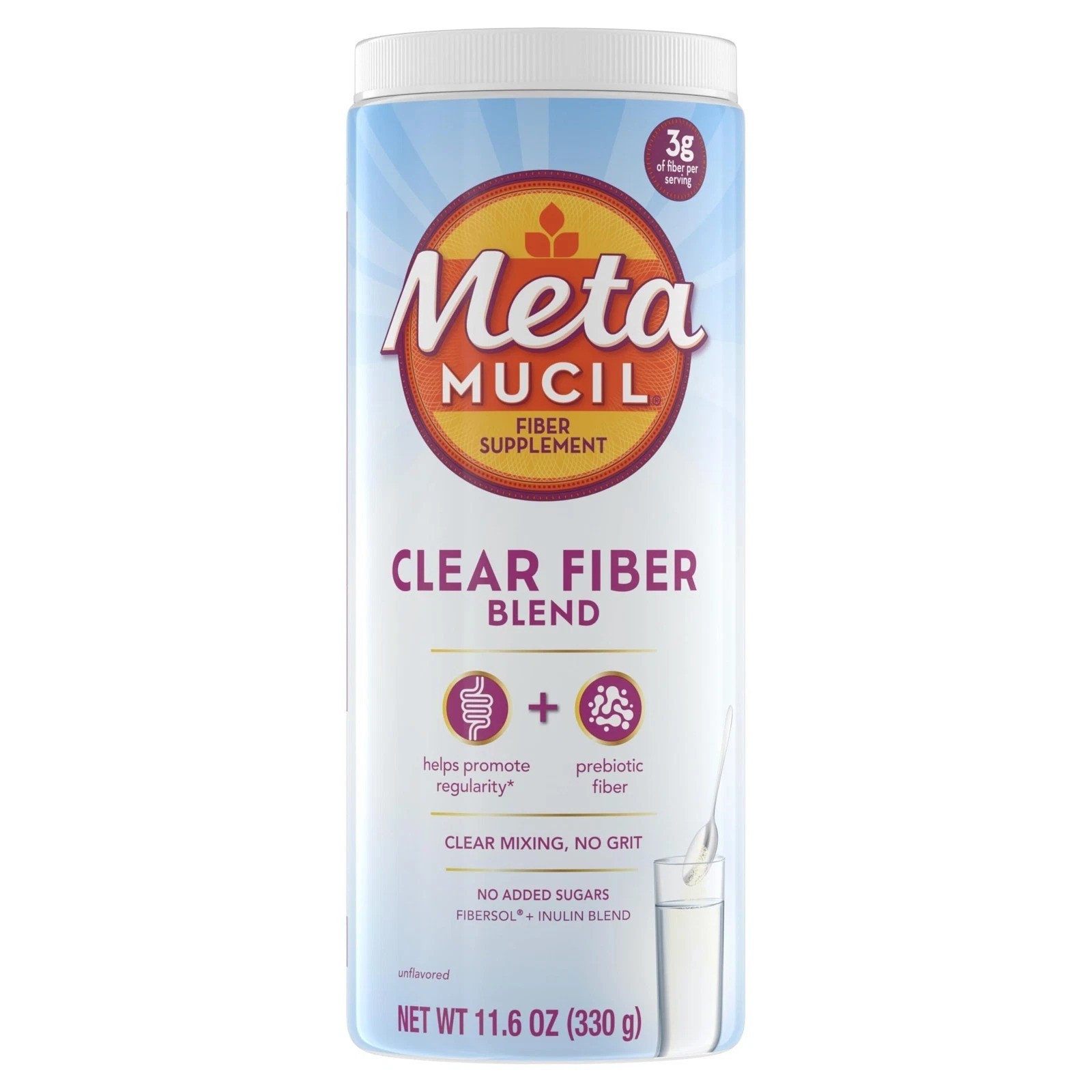Metamucil Clear Fiber Blend Prebiotic Fiber Supplement 75 Servings Lot 3 02/28