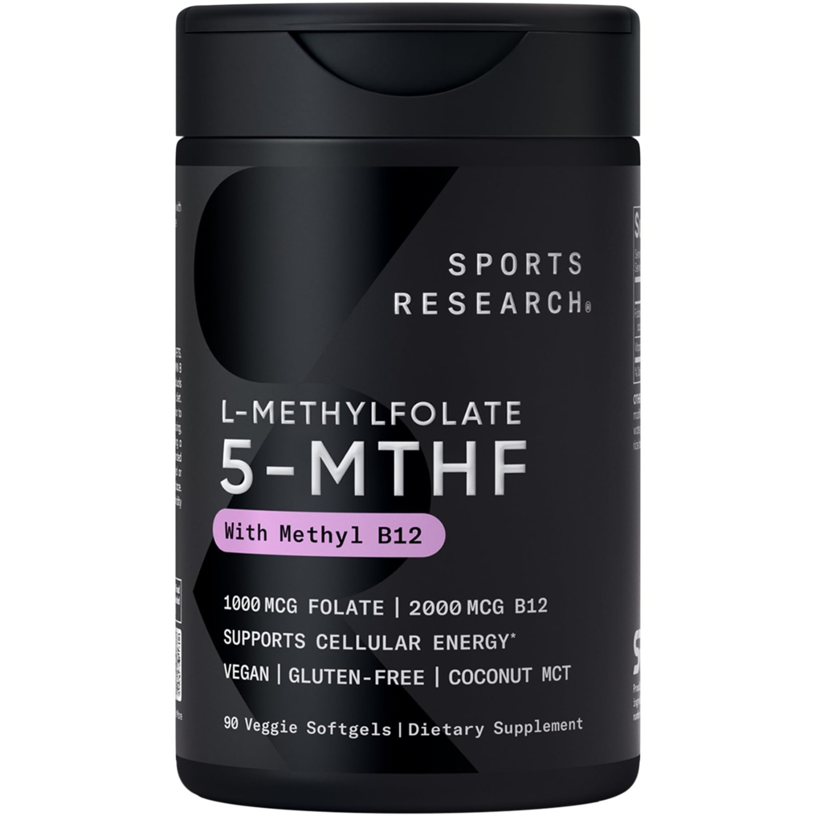 Methyl Folate & B12 1000 mcg + 2000 mcg for Energy Support – Vegan, Non-GMO, 90