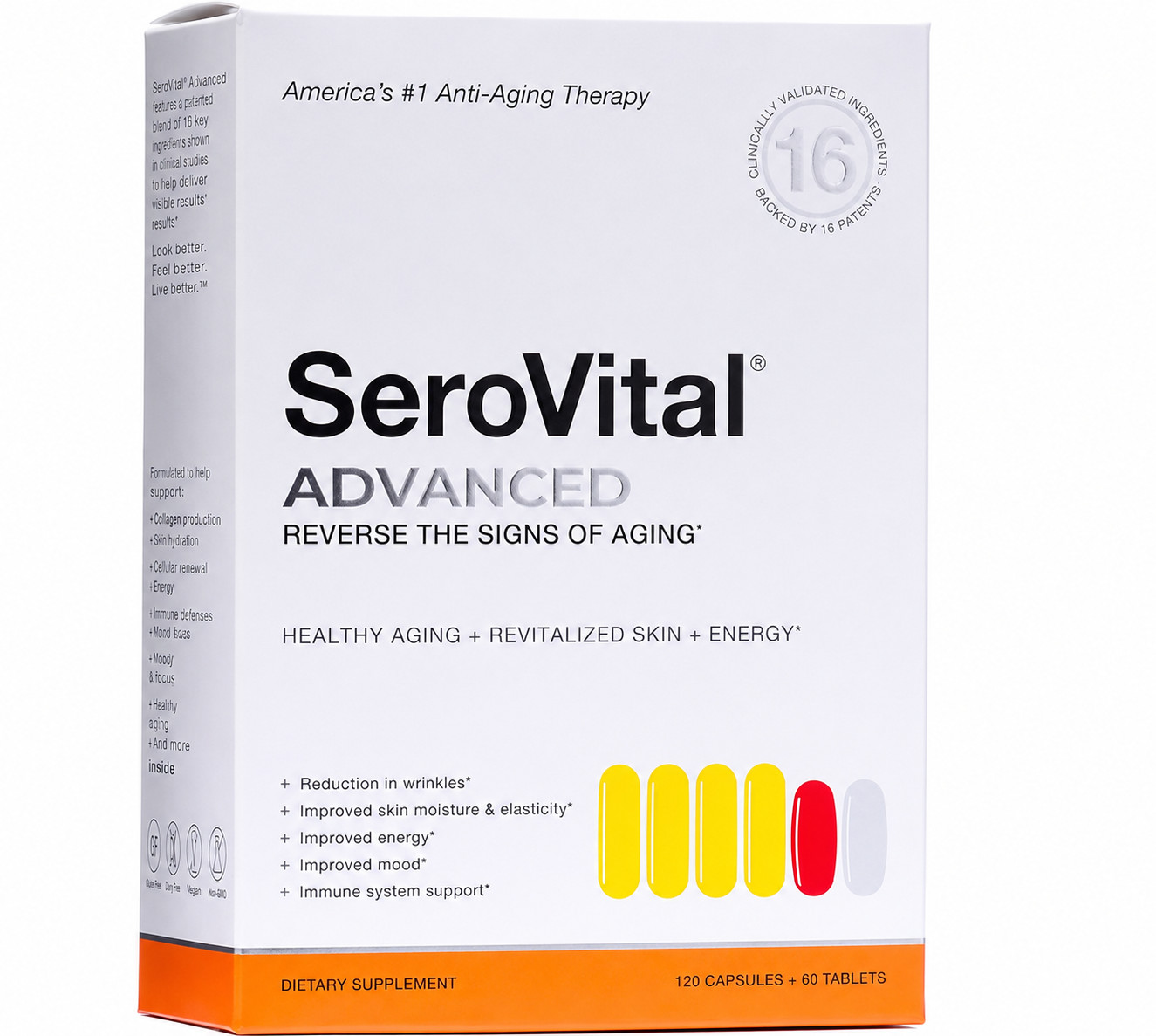 3 -Pack SeroVital Advanced 120 CAP + 60 Tablets 30 Day Dietary Supplement