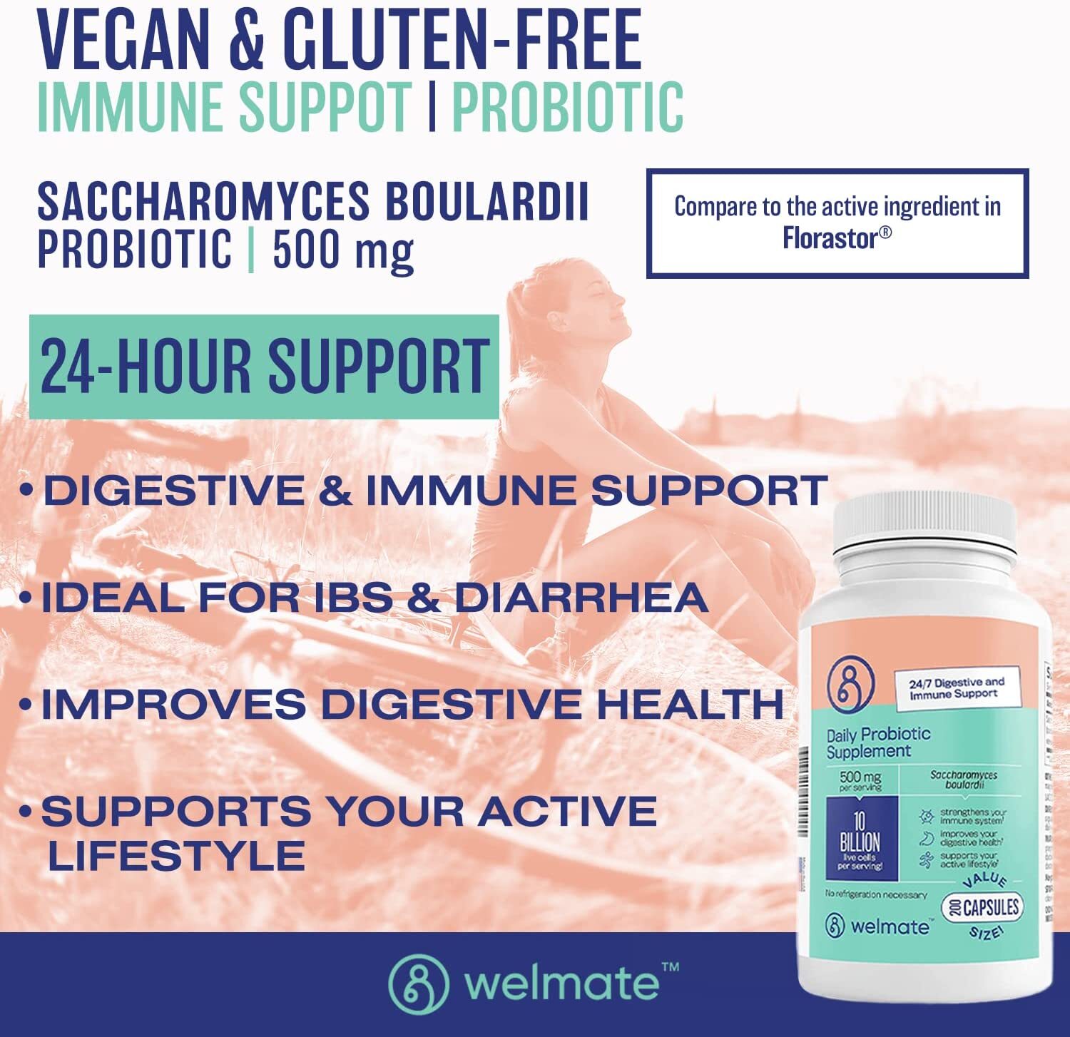 Daily Probiotic | Saccharomyces Boulardii | 200 Ct | Strengthens Immune System