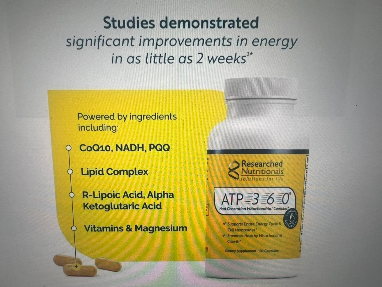 Researched Nutritionals ATP 360 – Mitochondrial & Cellular Energy Complex ,R,