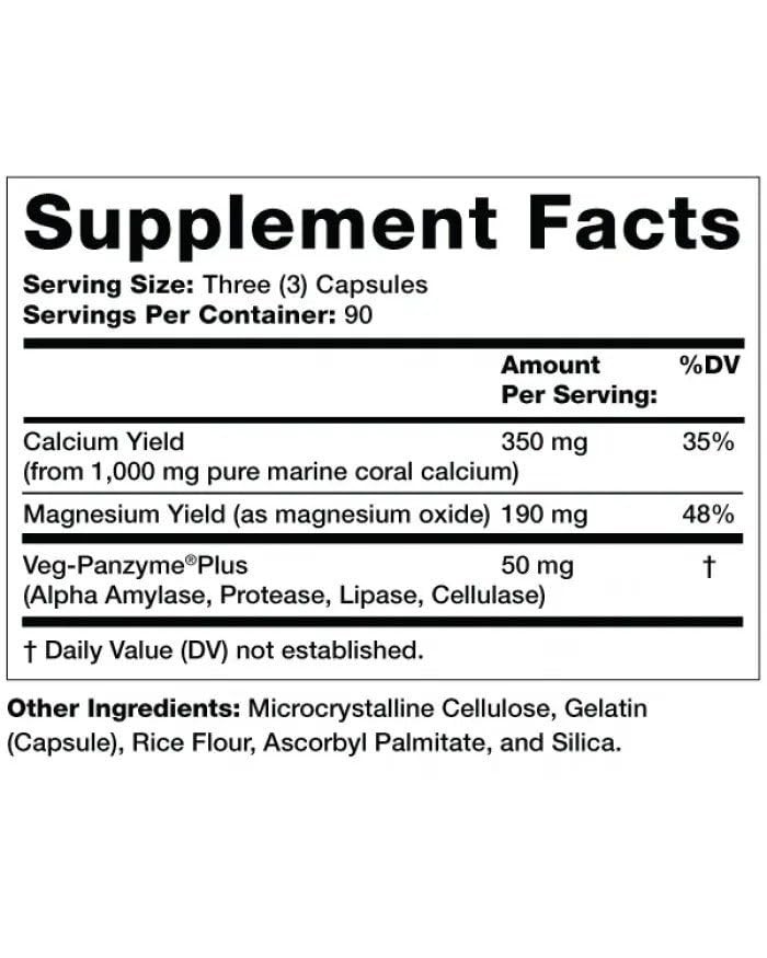 Olympian Labs Coral Calcium | 1g Per Serving | 270 Count (Pack of 1), White