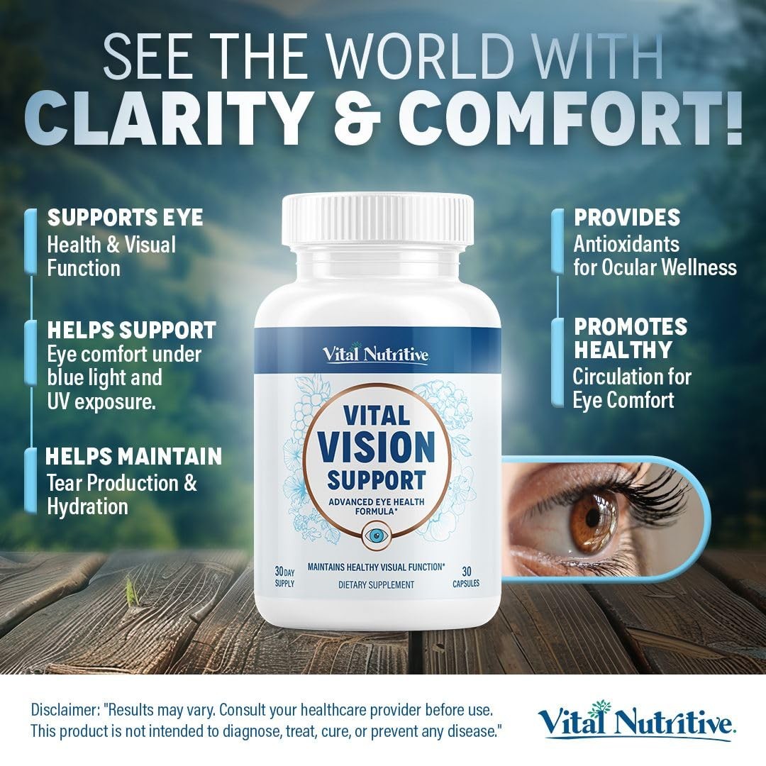 Vital Vision Support – Eye Health Supplement with Vitamin A Lutein Beta Carot…