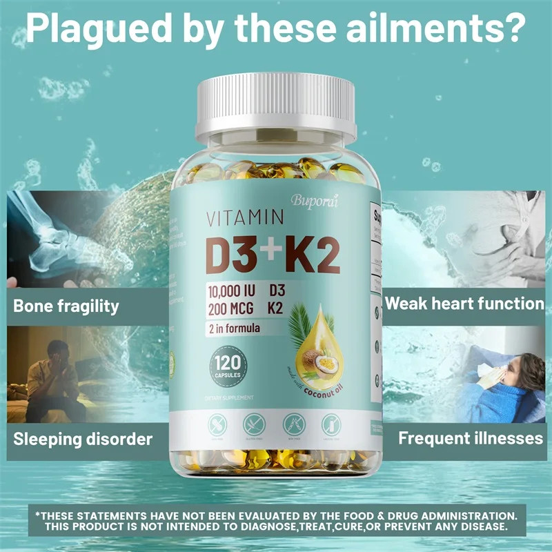 VITAMIN D3&K2 – Nerve, Muscle, Heart, Bone and Dental Health, Immune System Heal