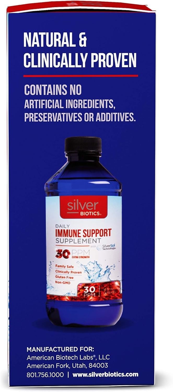 Silver Biotics 30 PPM Extra Strength Daily Immune Support Supplement with Pat…