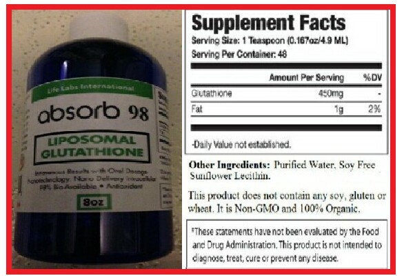 ABSORB 98 LIPOSOMAL GLUTATHIONE “48 SERVINGS” 100% ORGANIC SOY FREE GMO 21 grams