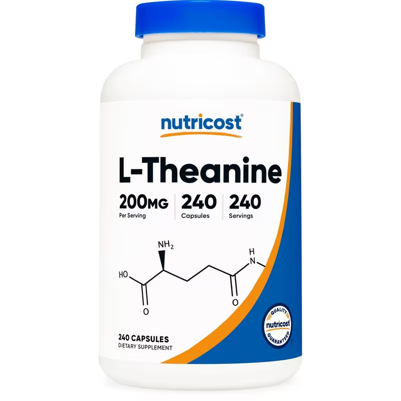 Nutricost L-Theanine 200mg, 240 Capsules – Double 240 Count (Pack of 1), Ice