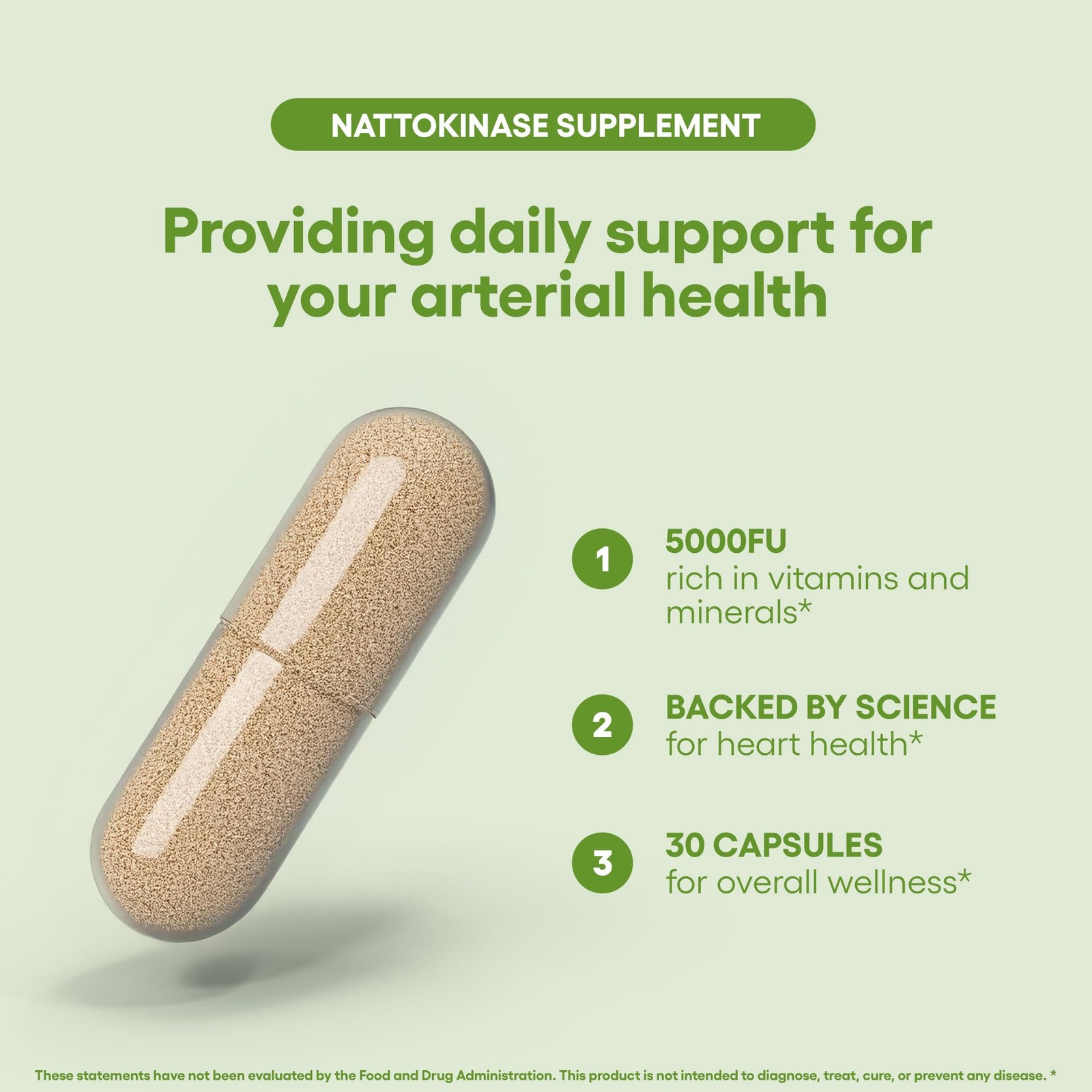 Nattokinase 5000FU Arterial Support – Targets Plaque | Third Party Tested Ver…