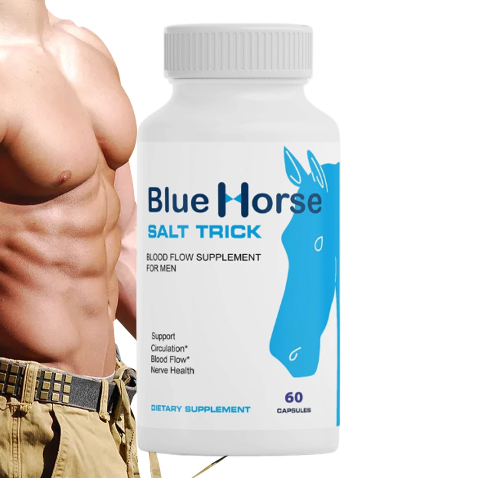 `( 1 Pack ) Blue Horse Salt Trick – Our Best Blood Flow Supplement For Men