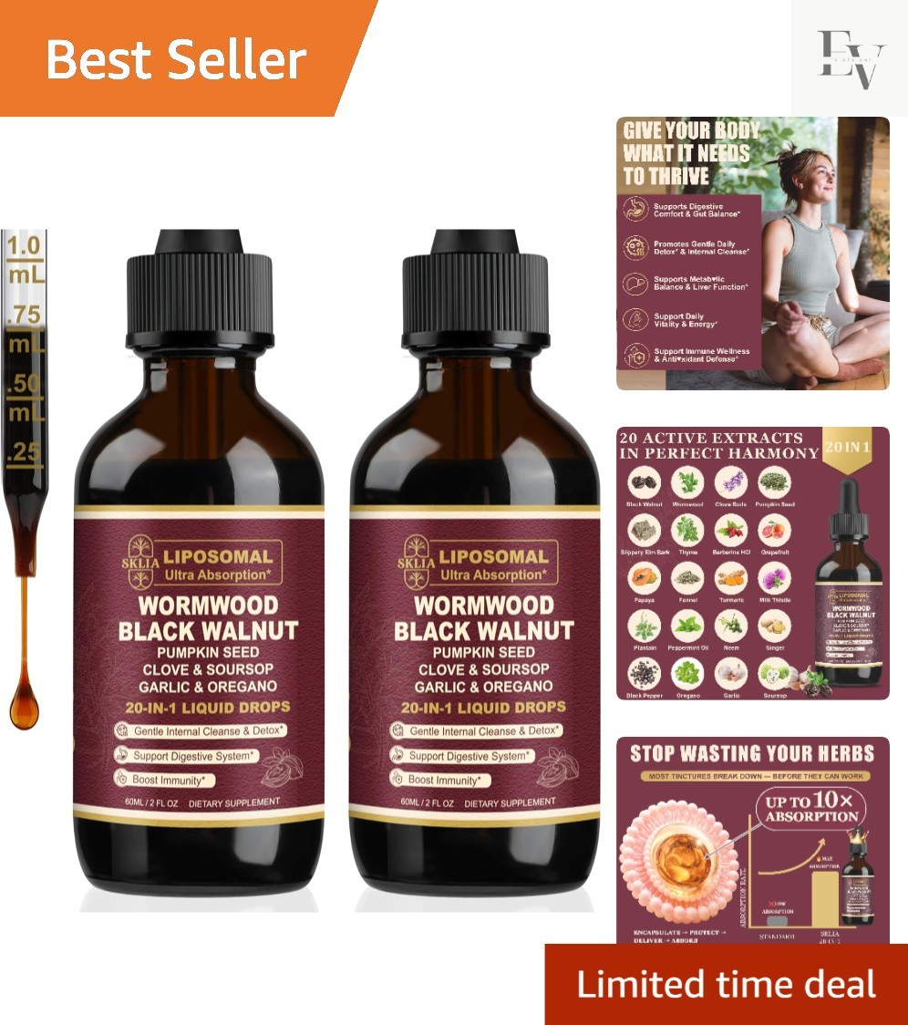 Rapid Absorption Liposomal Cleanse Drops | 20 Botanicals for Digestive Support