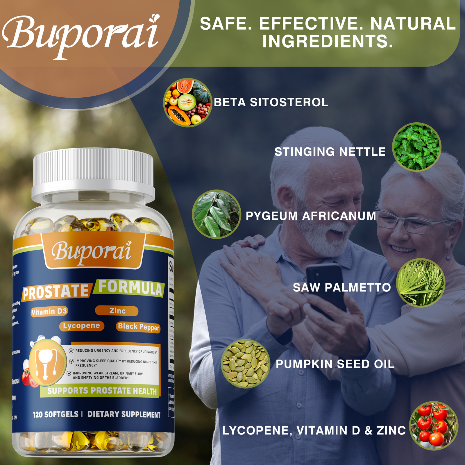 Prostate Formula – with Pumpkin Seed Oil, Lycopene, Plant Sterols, Saw Palmetto