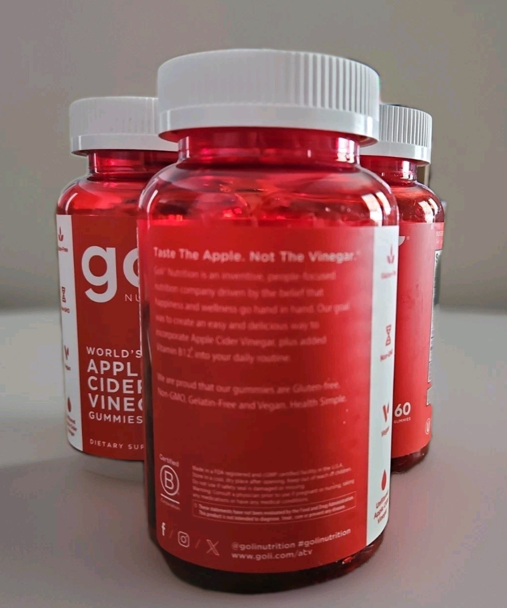 Goli Apple Cider Vinegar + Gummies – Lot of 3 bottles, Exp: 10/2027