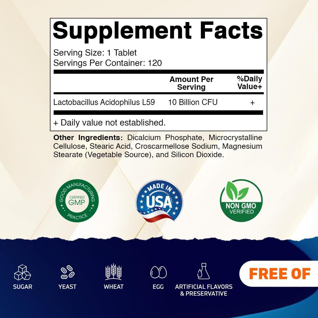 Acidophilus Probiotic – 10 Billion CFU – 5X Potency – Daily Probiotic Supplement
