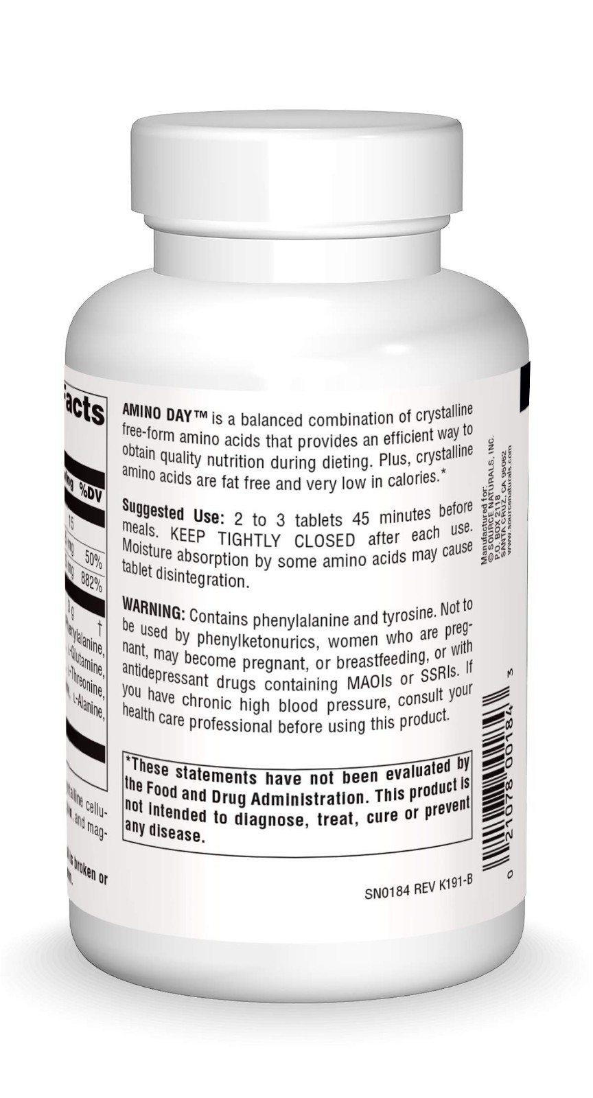 20 Free Form Amino Acids – Supports Diet & Nutrition – 120 Tablets for Energy Bo