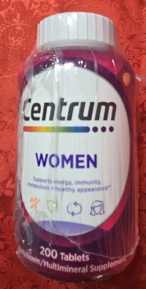 Centrum Women Multivitamin 200 Tablets Mutlimineral Exp 12/26 New Sealed $0 Ship