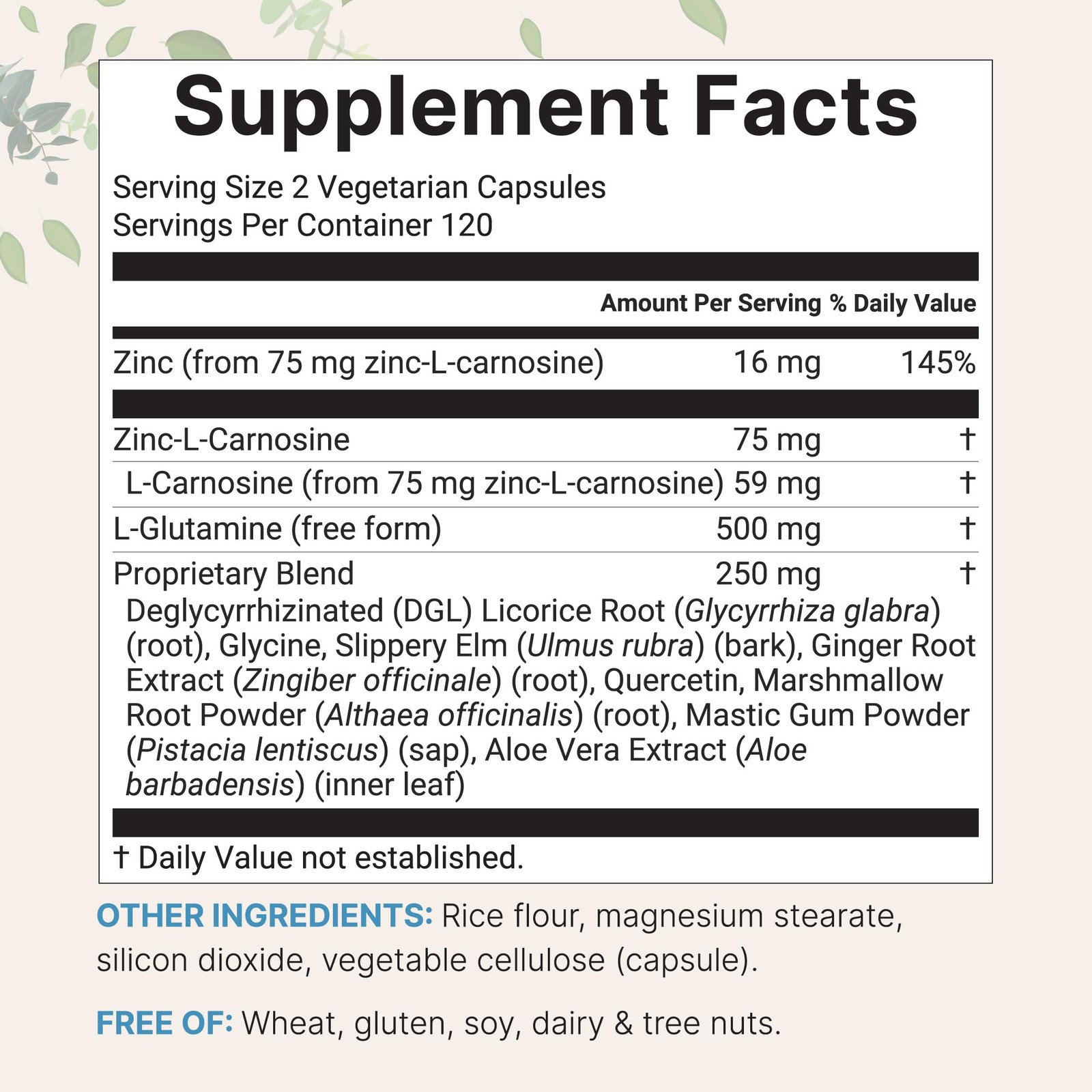 Zinc Carnosine 75mg, 240 Veggie Capsules | 10-in-1 Zinc Supplements for Men &…