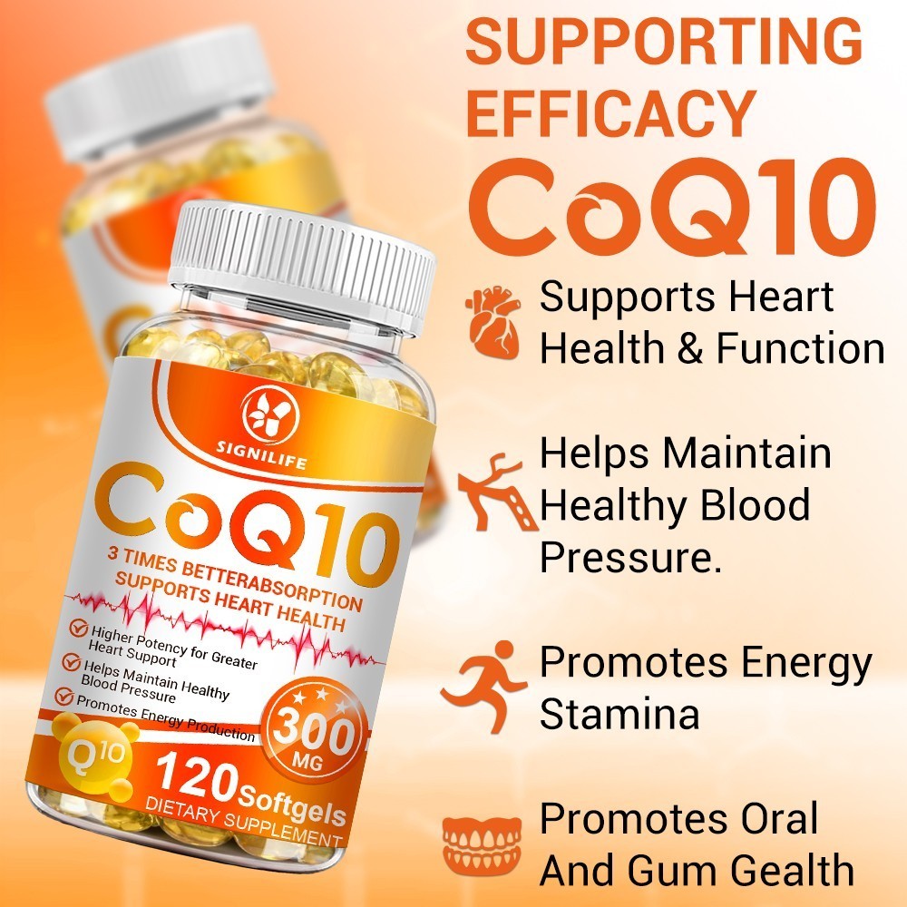 CoQ10 300mg 120 Softgels Coq10 Coenzyme Q10 Heart Support NON GMO