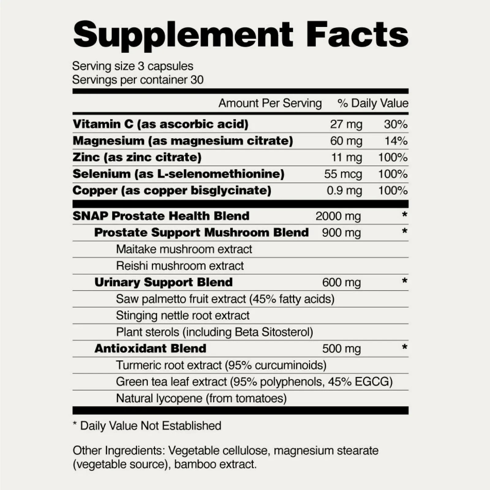 SNAP Multi Herbal Supplement for Men Saw Palmetto Turmeric Maintains Healthy New