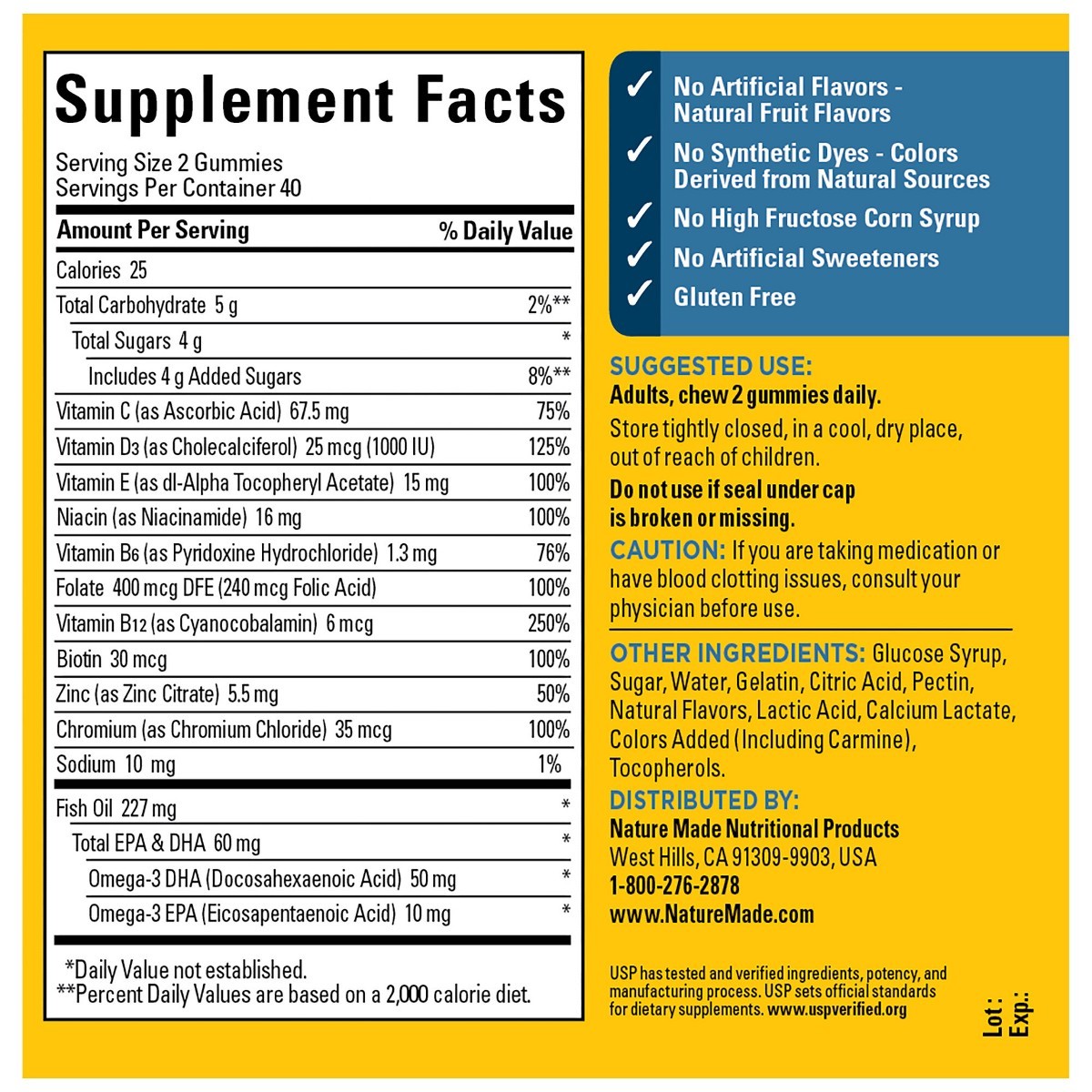 Nature Made Multi for Him Plus Omega-3 Gummies
