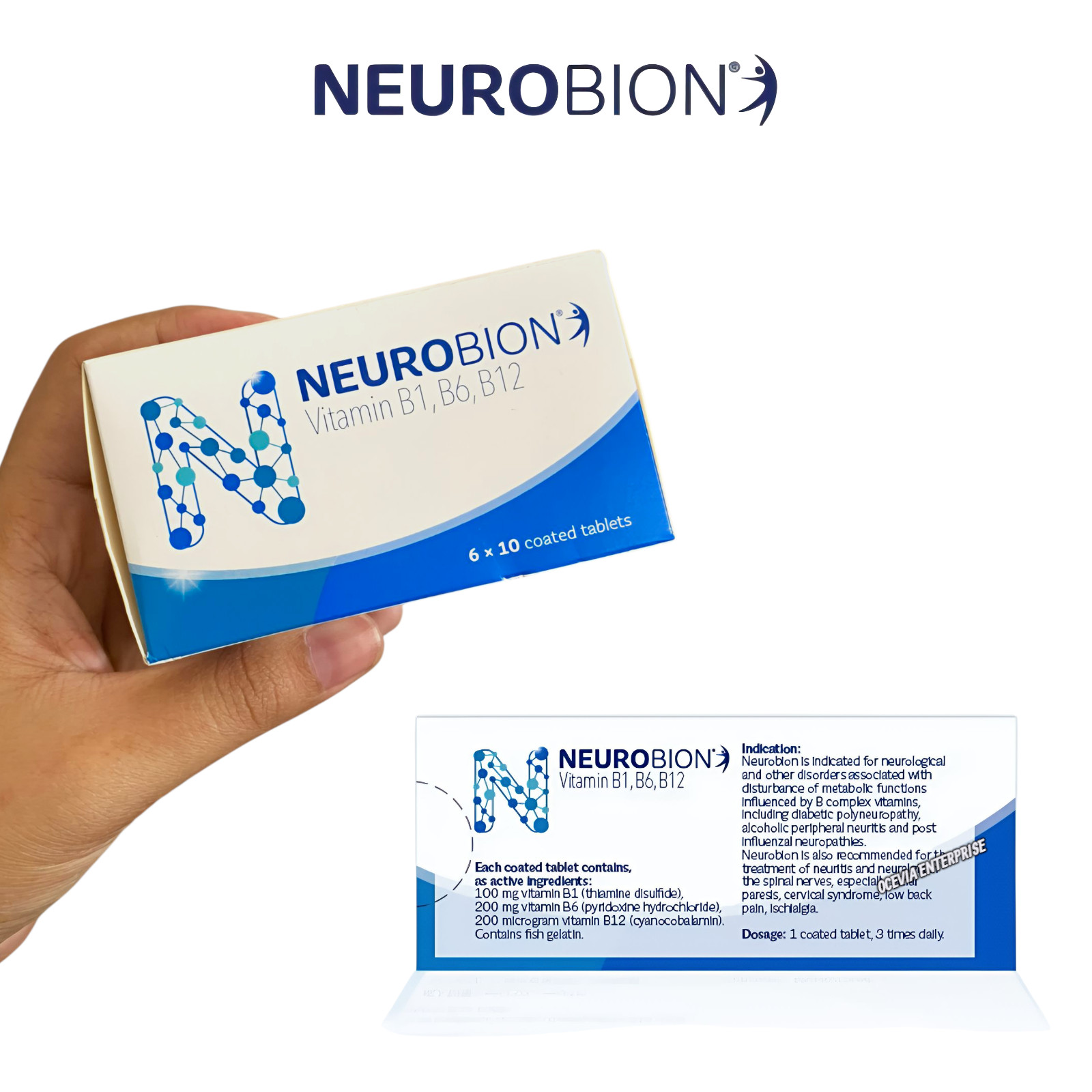 Neurobion Vitamin B1 B6 B12 Supplement 60 Tablets B-Complex Daily Nutrition Pack