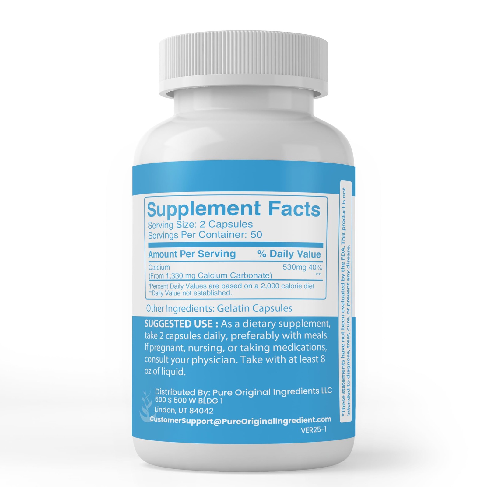 Pure Original Ingredients Calcium Carbonate, (100 100 Ounce (Pack of 1)