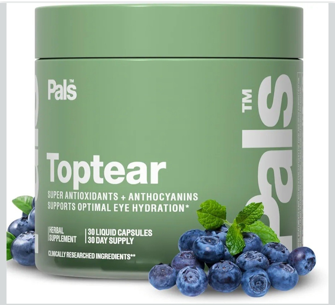 TopTear Dry Eye Vision Optic Health Supplement w/Bilberry 30 Vegan Liquid Caps
