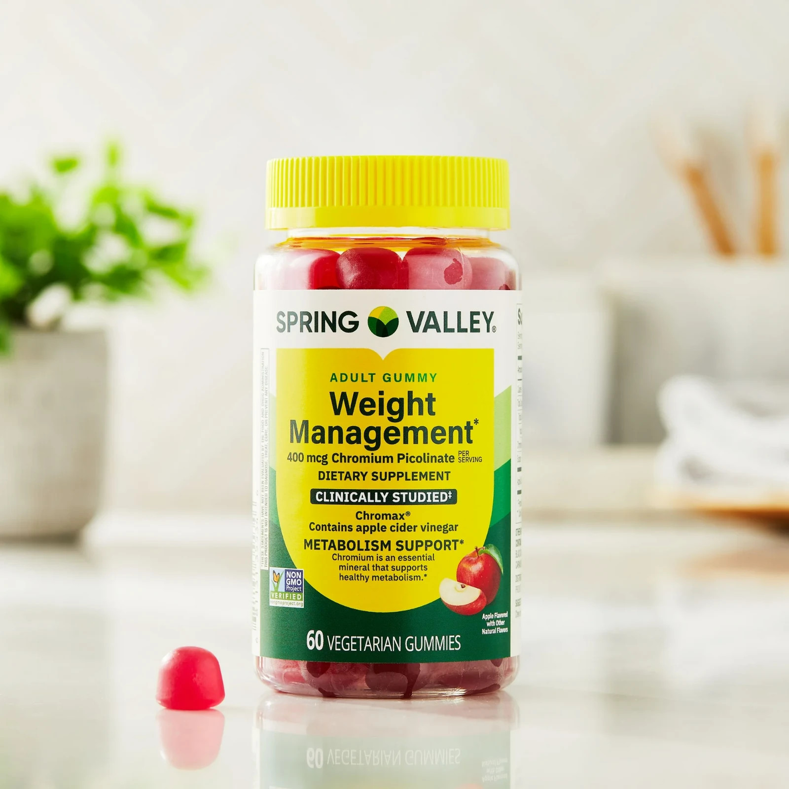 Spring Valley Non GMO Weight Management Dietary Supplement Gummies, Apple, 400 M