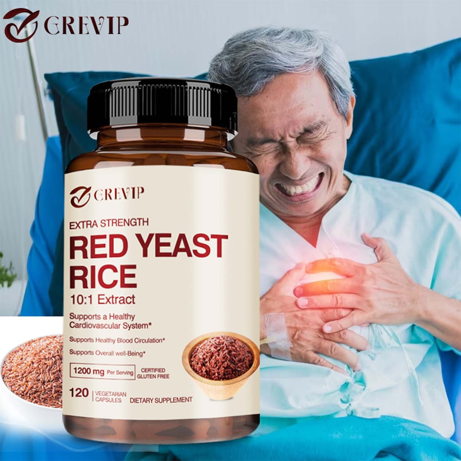 120pcs Red Yeast Rice Capsules 1200mg – Cardiovascular Health, Lower Cholesterol