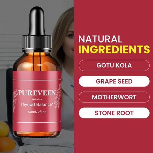1-3 Pack Pureveen Drops Thyroid Balance Support Dietary Supplement Liquid 60ML`
